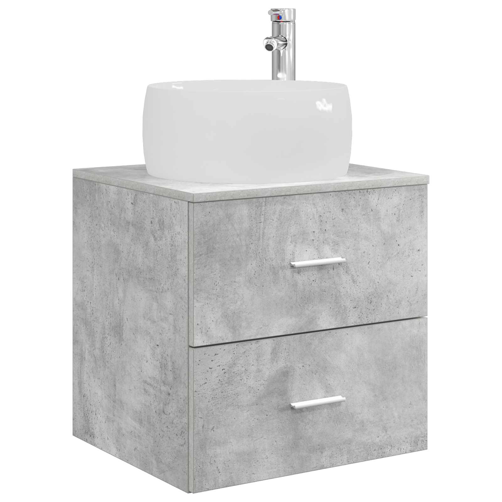 Mobile Lavabo da Parete Grigio Cemento 49,5 x 44,5 x 66 cm | homemem39