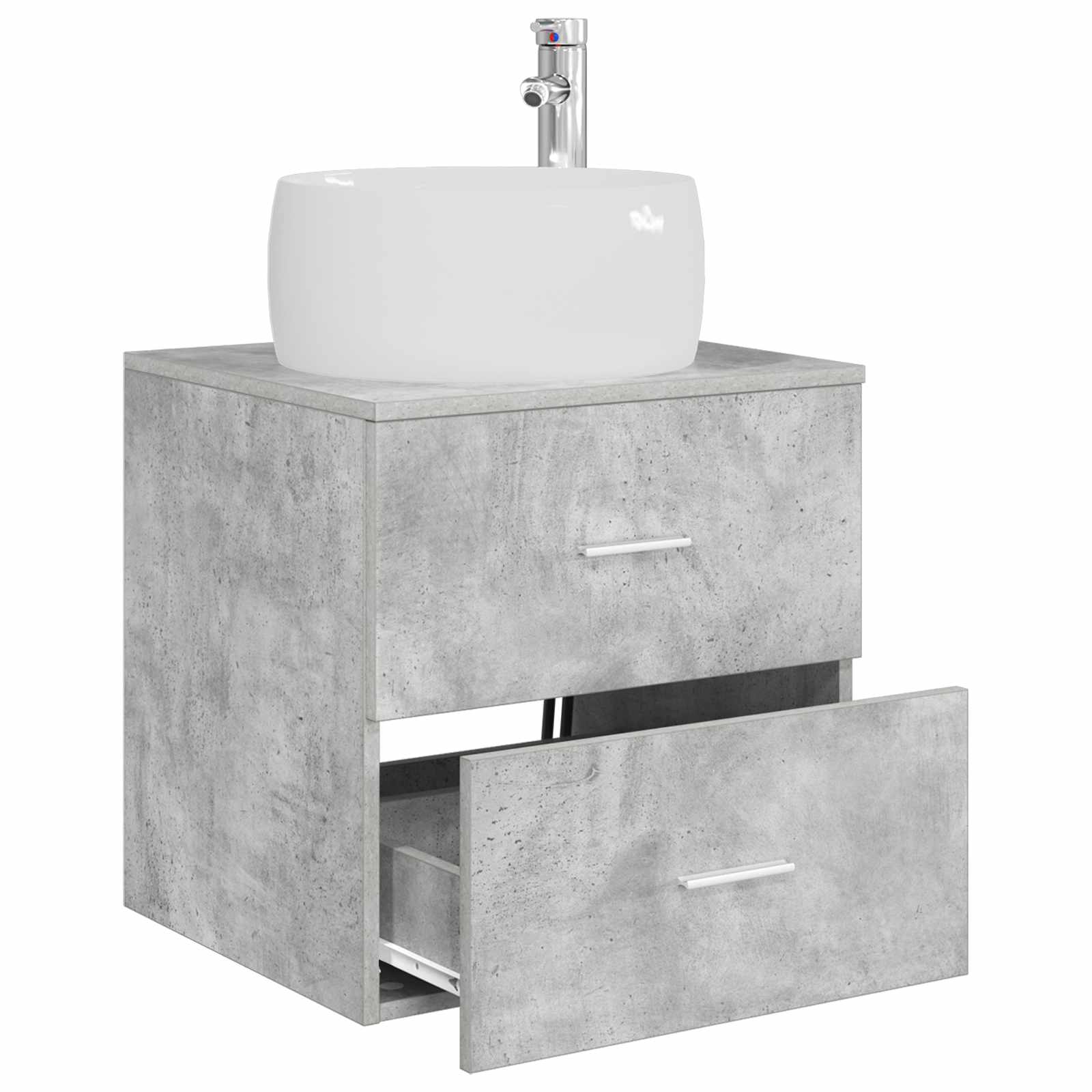 Mobile Lavabo da Parete Grigio Cemento 49,5 x 44,5 x 66 cm | homemem39