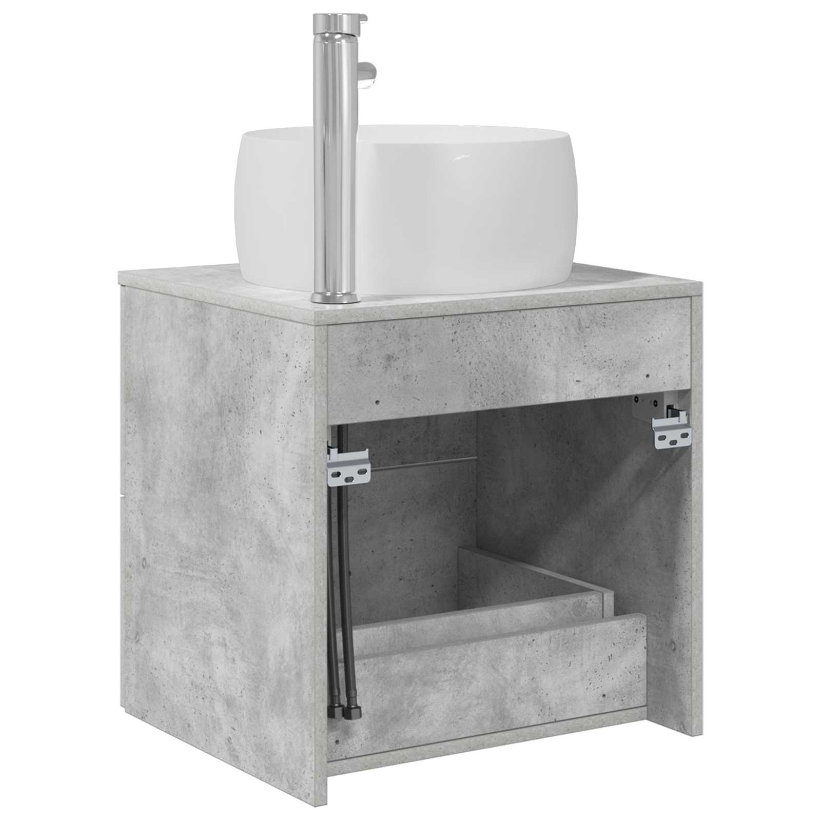 Mobile Lavabo da Parete Grigio Cemento 49,5 x 44,5 x 66 cm | homemem39