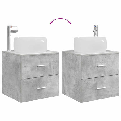 Mobile Lavabo da Parete Grigio Cemento 49,5 x 44,5 x 66 cm | homemem39