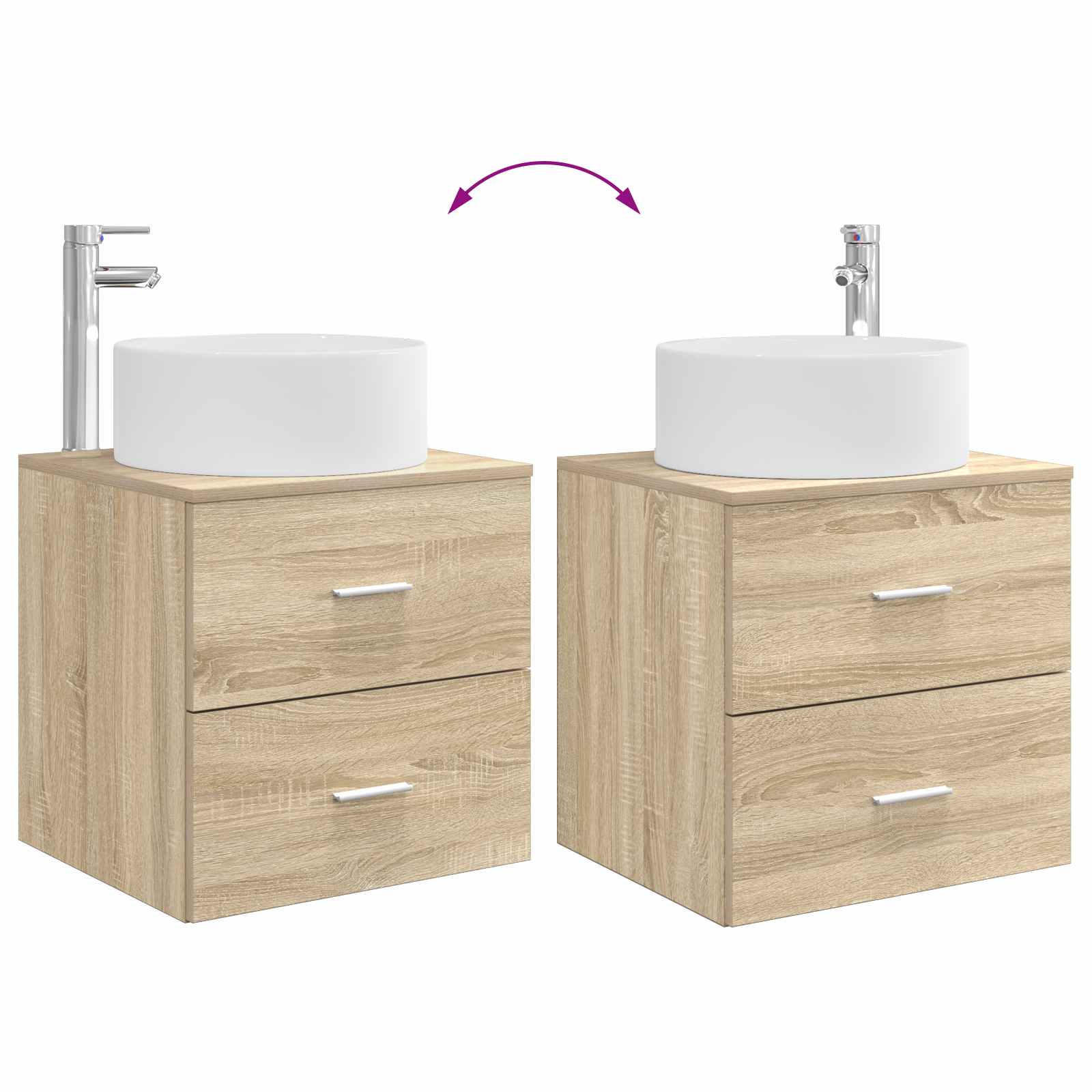 Mobile Lavabo da Parete Rovere Sonoma 49,5 x 44,5 x 65,5 cm | homemem39