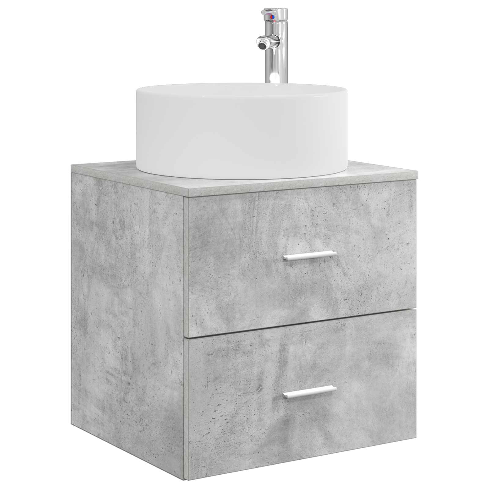 Mobile Lavabo da Parete Grigio Cemento 49,5 x 44,5 x 65,5 cm | homemem39