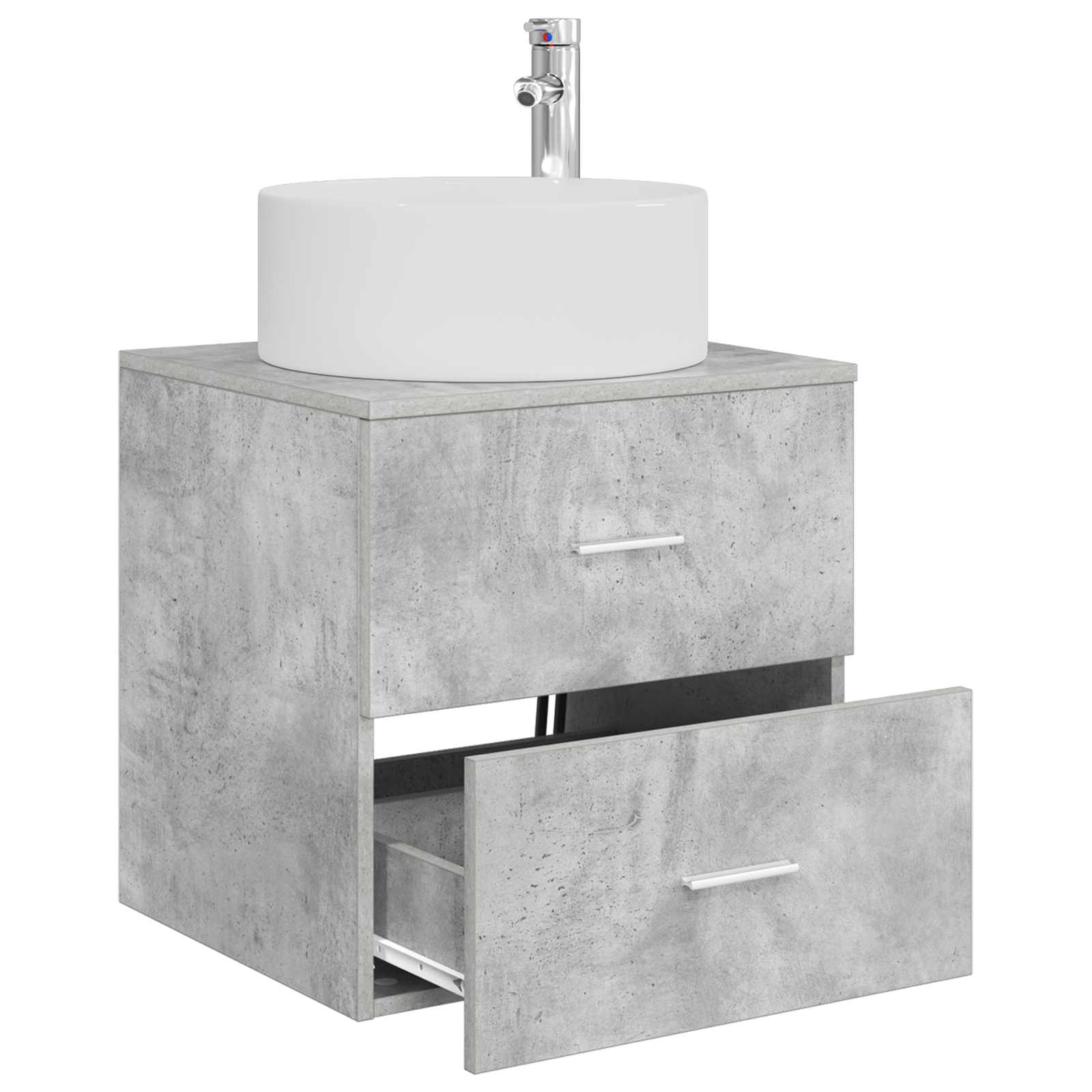 Mobile Lavabo da Parete Grigio Cemento 49,5 x 44,5 x 65,5 cm | homemem39