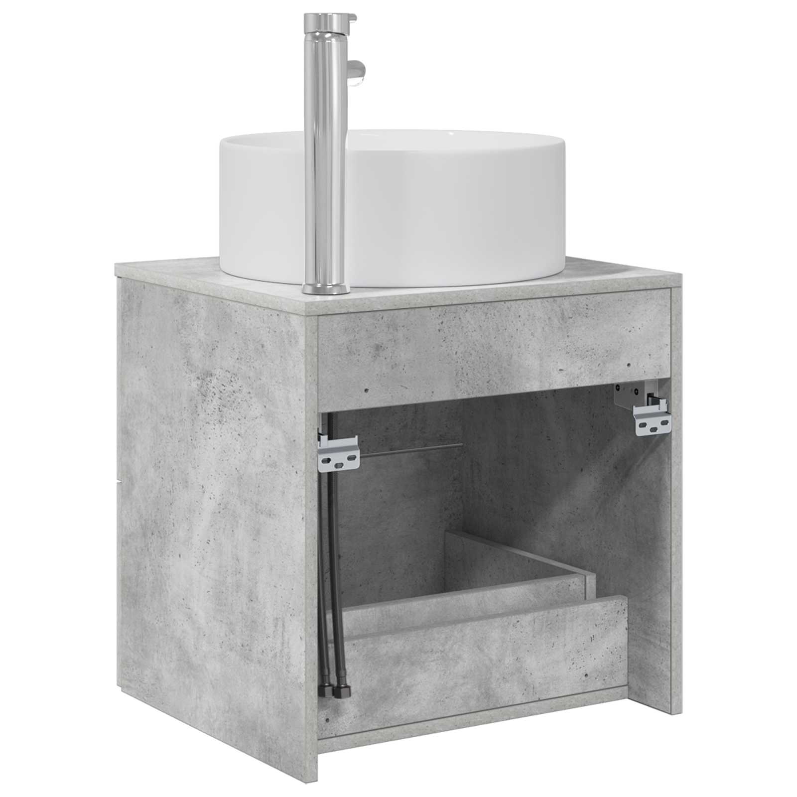 Mobile Lavabo da Parete Grigio Cemento 49,5 x 44,5 x 65,5 cm | homemem39