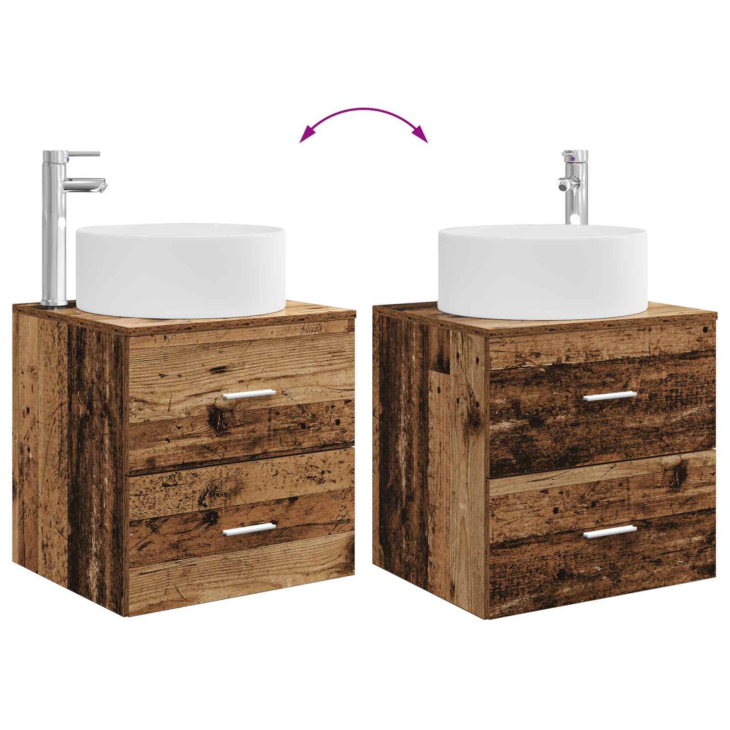 Mobile Lavabo da Parete Legno antico 49,5 x 44,5 x 65,5 cm | homemem39
