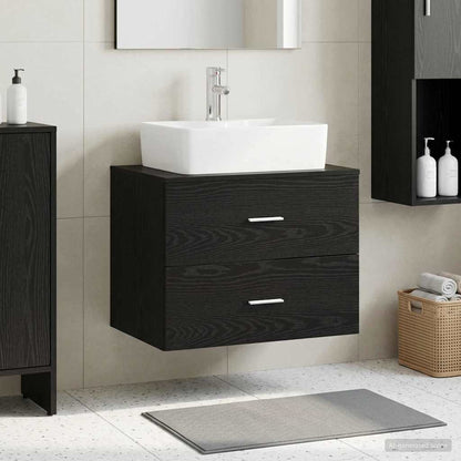 Mobile da Bagno da Muro Rovere Nero 62,5 x 44,5 x 50 cm | homemem39