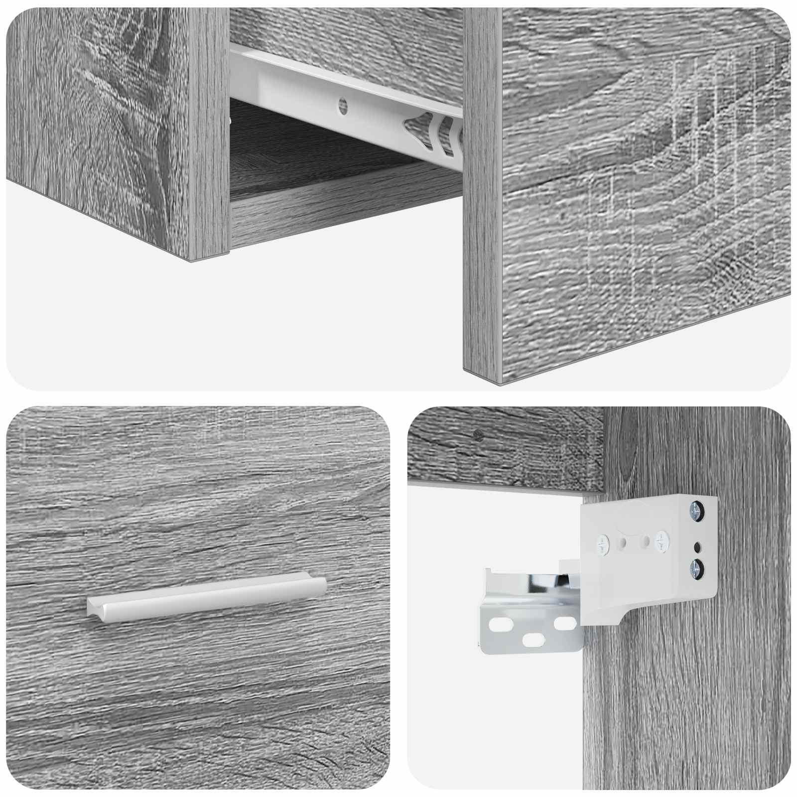Mobile da Bagno da Muro Sonoma grigio 62,5 x 44,5 x 50 cm | homemem39