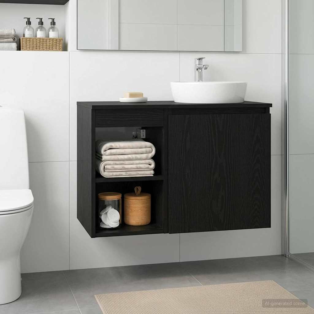 Armadio Bagno In-between Rovere Nero 30 x 35 x 50 cm | homemem39