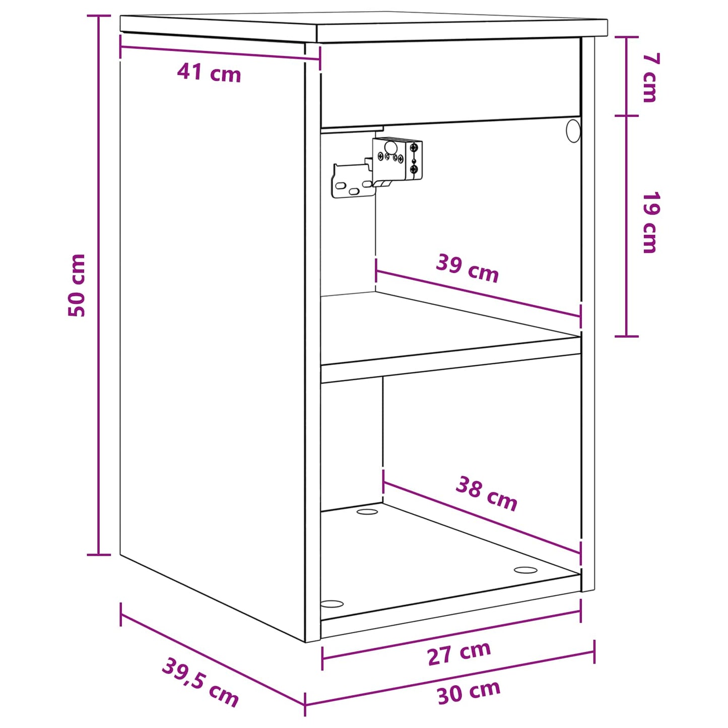 Armadio Bagno In-between Sonoma grigio 30 x 35 x 50 cm | homemem39