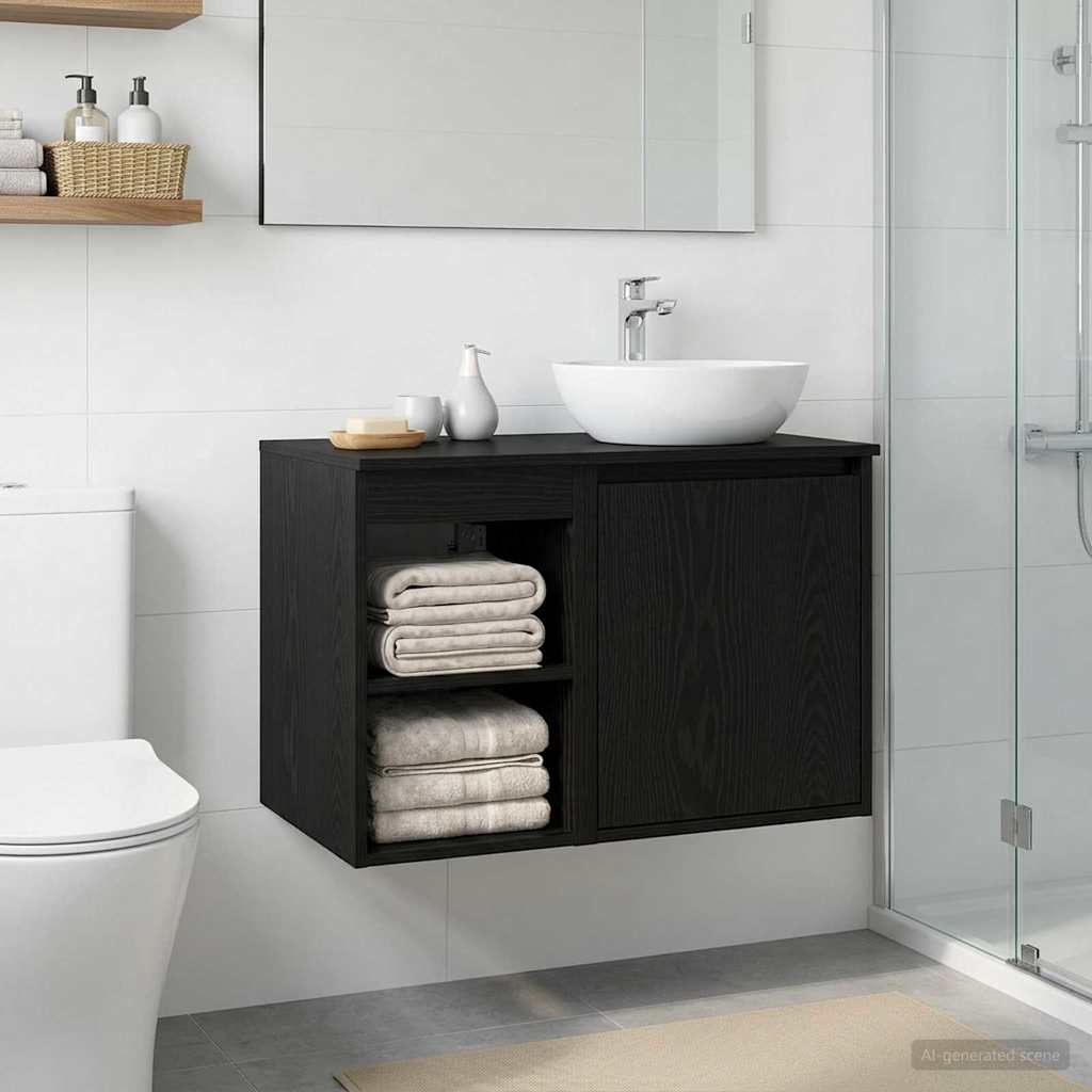 Armadio Bagno In-between Rovere Nero 30 x 44,5 x 50 cm | homemem39