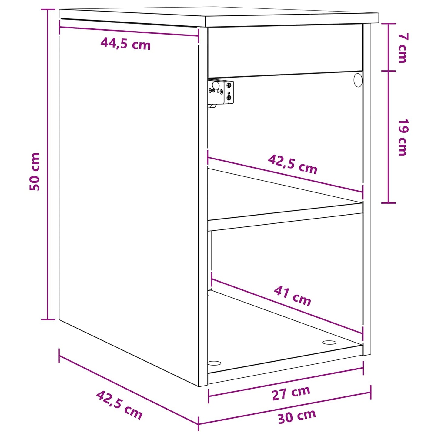 Armadio Bagno In-between Sonoma grigio 30 x 44,5 x 50 cm | homemem39