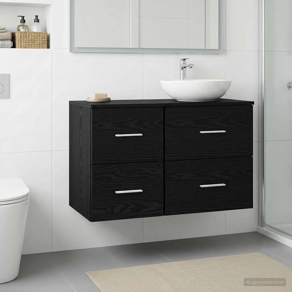 Armadio Bagno In-between Rovere Nero 30 x 41 x 50 cm | homemem39