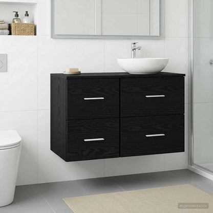 Armadio Bagno In-between Rovere Nero 30 x 41 x 50 cm | homemem39