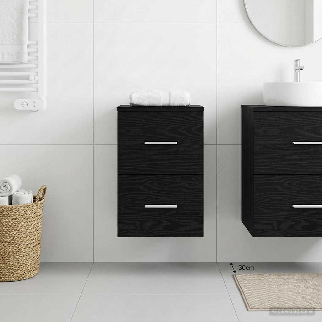 Armadio Bagno In-between Rovere Nero 30 x 44,5 x 50 cm | homemem39