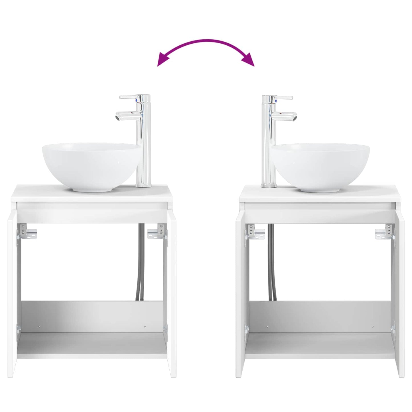 Mobile Lavabo da Parete Bianco 49,5 x 35 x 63 cm | homemem39