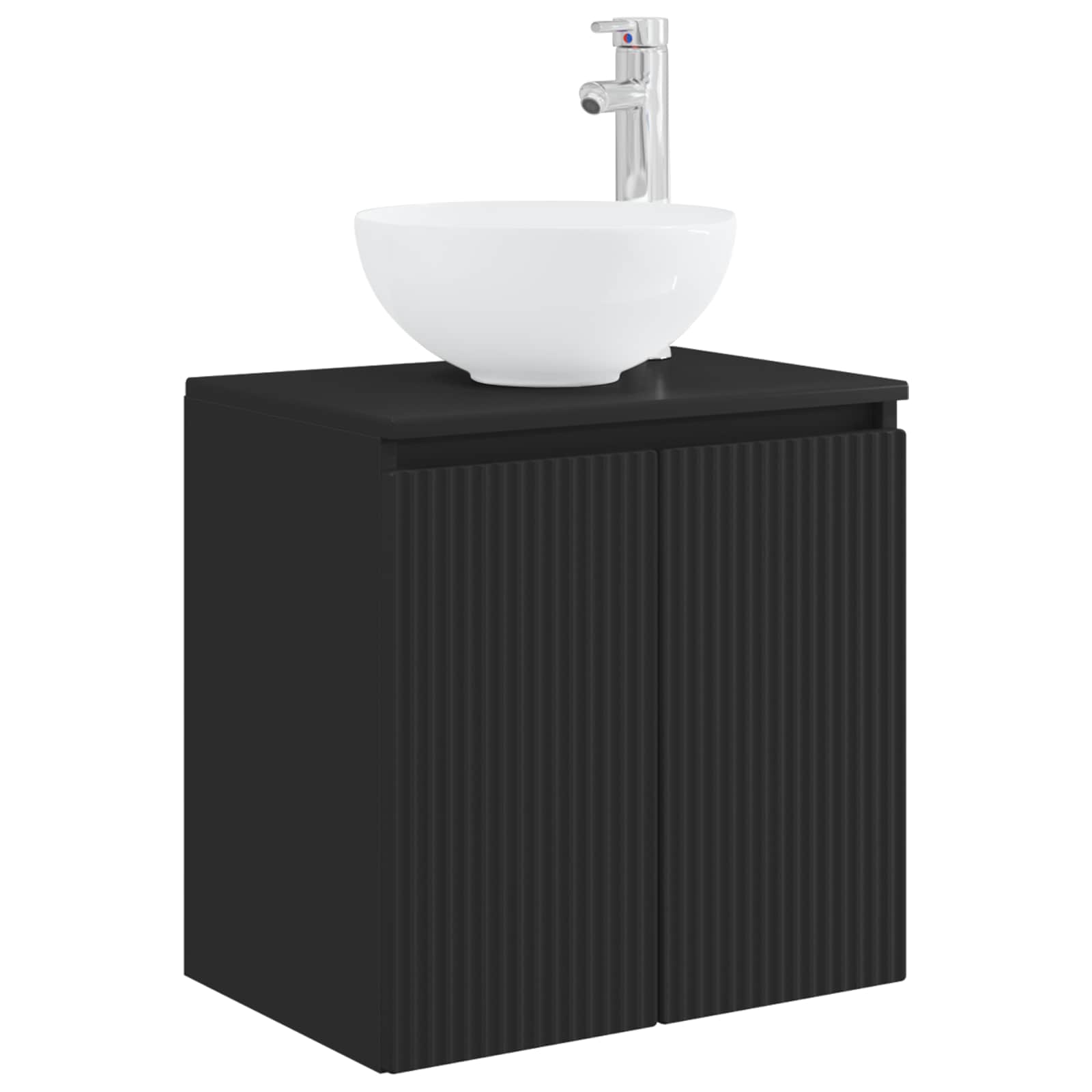 Mobile Lavabo da Parete Nero 49,5 x 35 x 63 cm | homemem39