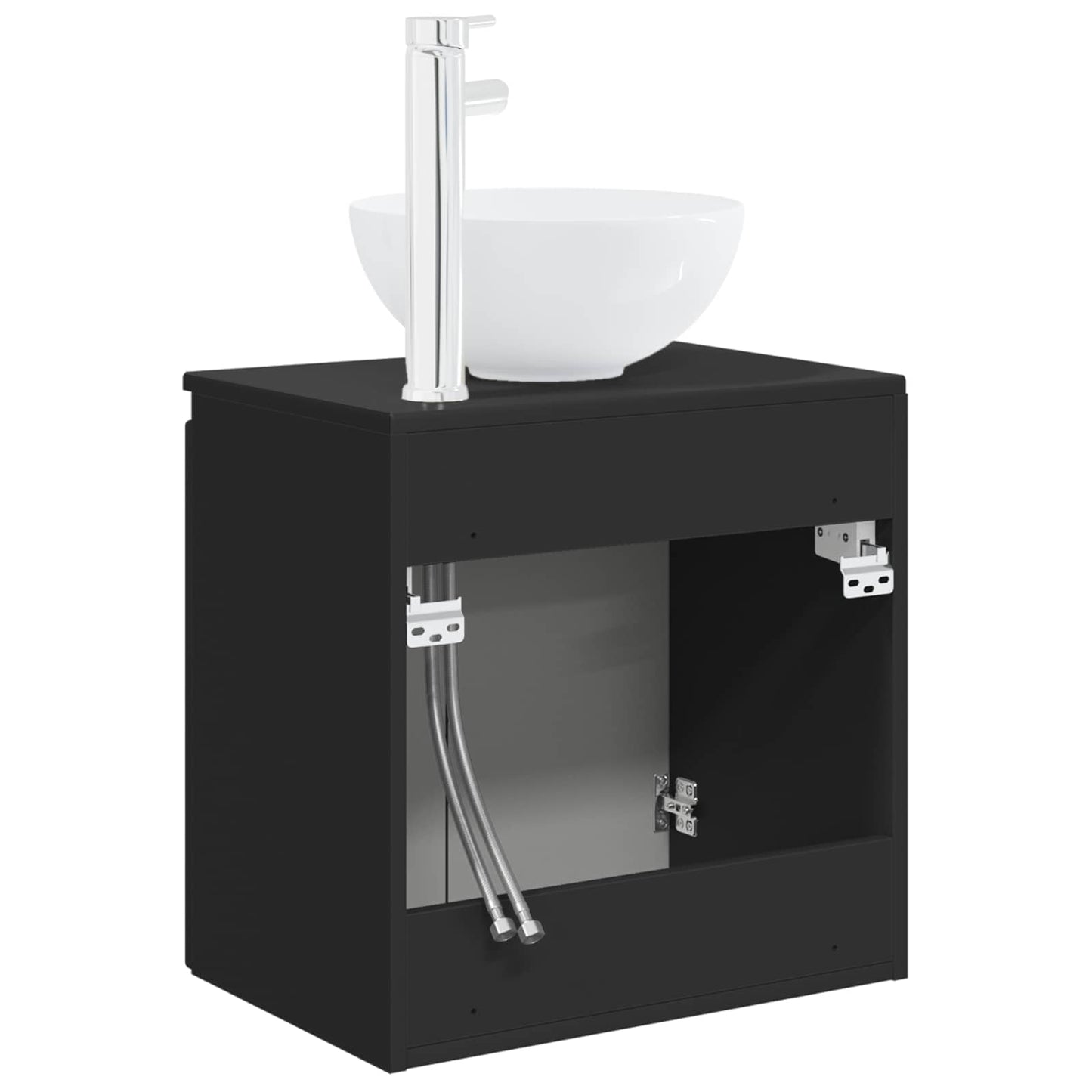 Mobile Lavabo da Parete Nero 49,5 x 35 x 63 cm | homemem39