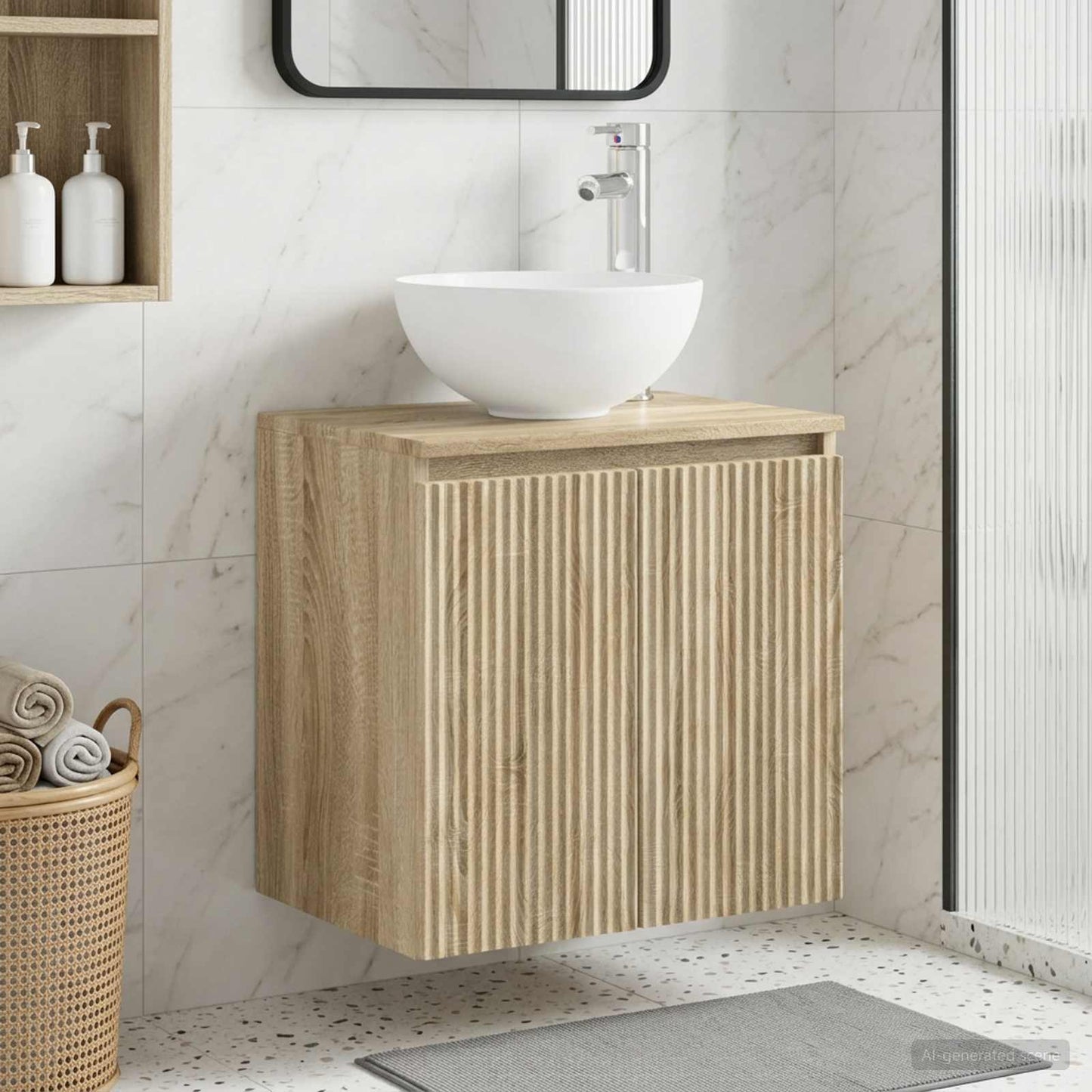 Mobile Lavabo da Parete Rovere Sonoma 49,5 x 35 x 63 cm | homemem39