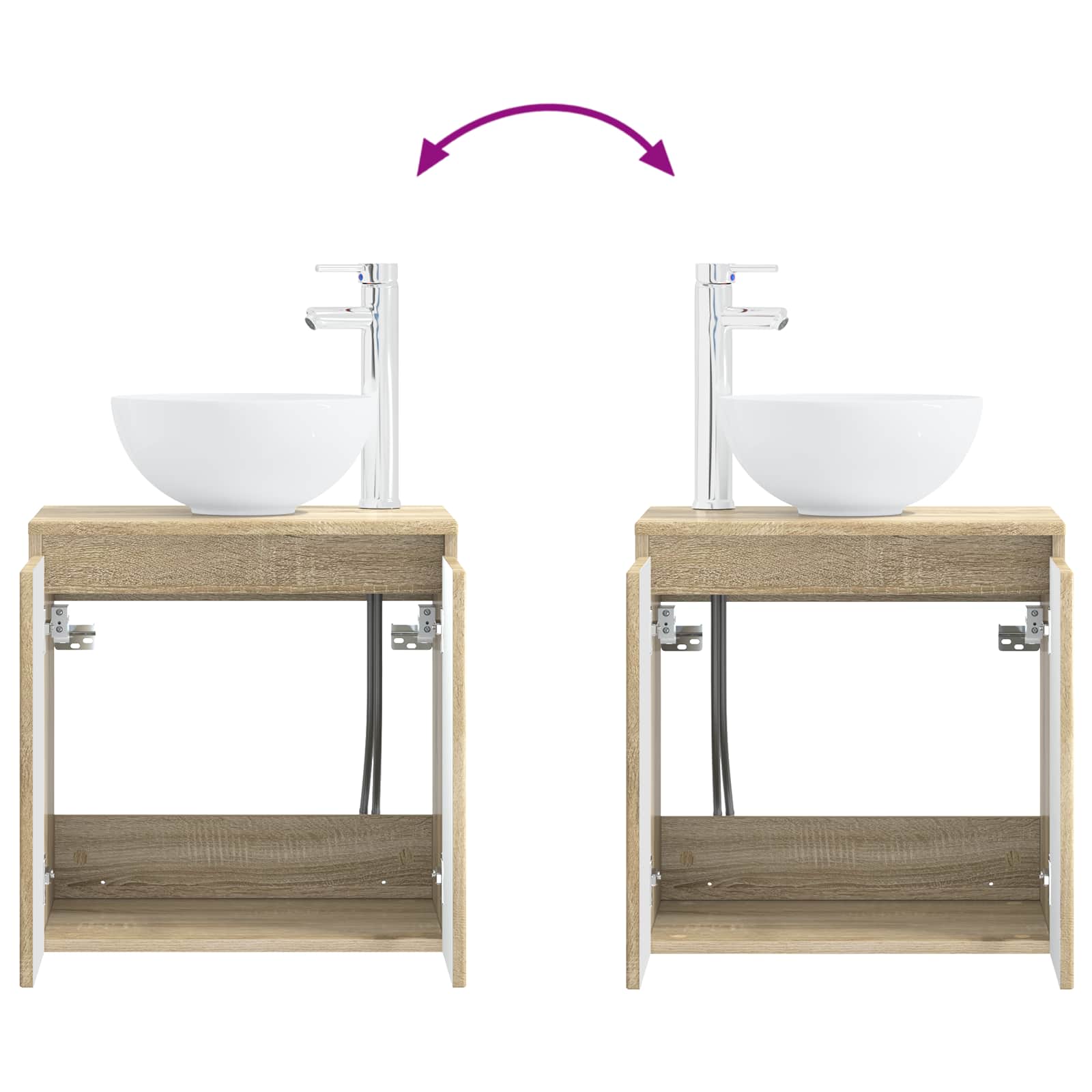 Mobile Lavabo da Parete Rovere Sonoma 49,5 x 35 x 63 cm | homemem39