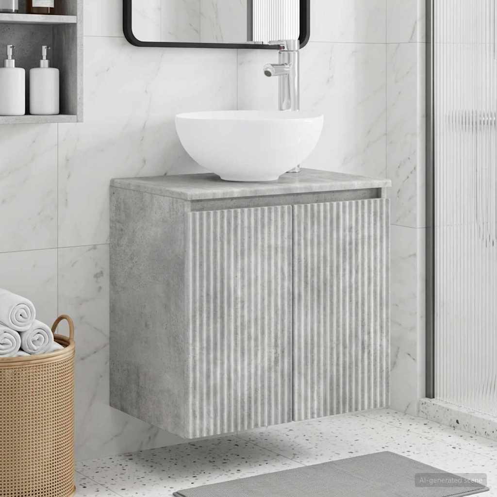 Mobile Lavabo da Parete Grigio Cemento 49,5 x 35 x 63 cm | homemem39