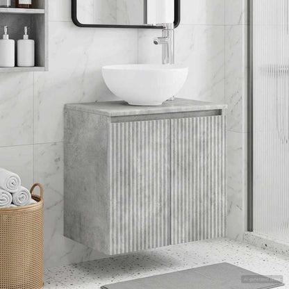 Mobile Lavabo da Parete Grigio Cemento 49,5 x 35 x 63 cm | homemem39