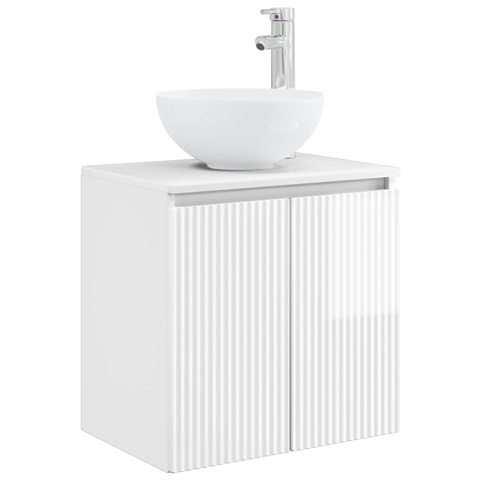 Mobile Lavabo da Parete Bianco Lucido 49,5 x 35 x 63 cm | homemem39