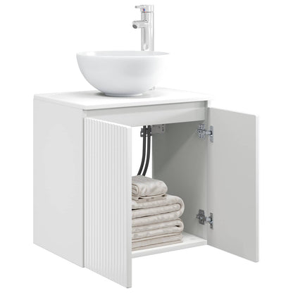 Mobile Lavabo da Parete Bianco Lucido 49,5 x 35 x 63 cm | homemem39