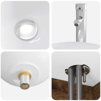Mobile Lavabo da Parete Rovere Fumo 49,5 x 35 x 63 cm | homemem39