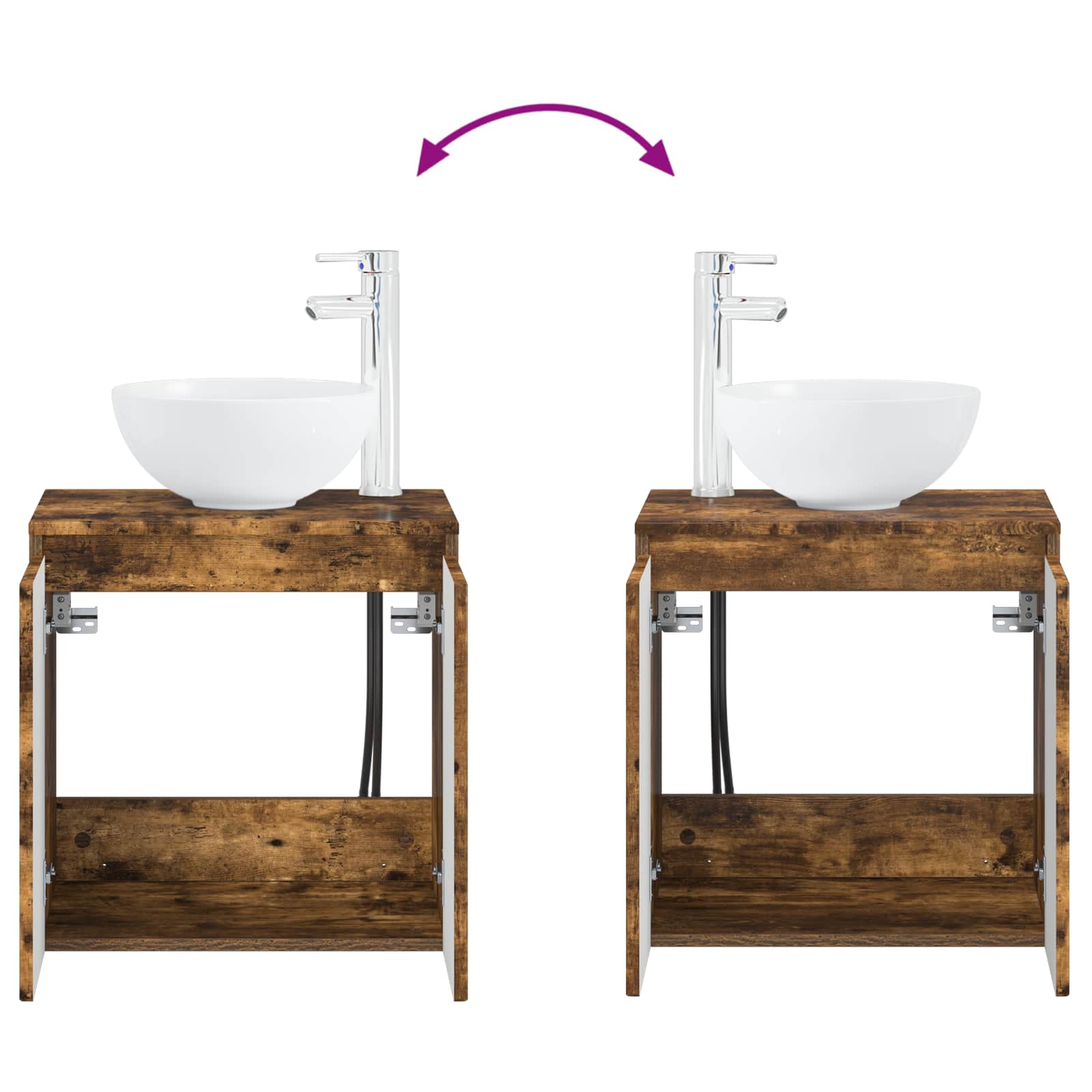 Mobile Lavabo da Parete Rovere Fumo 49,5 x 35 x 63 cm | homemem39