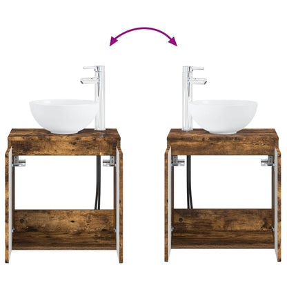 Mobile Lavabo da Parete Rovere Fumo 49,5 x 35 x 63 cm | homemem39