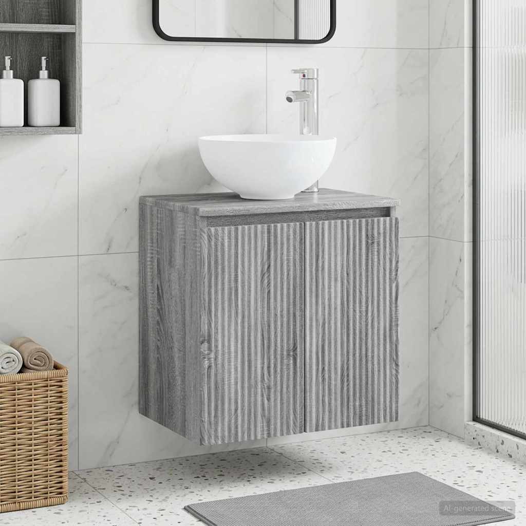 Mobile Lavabo da Parete Sonoma grigio 49,5 x 35 x 63 cm | homemem39