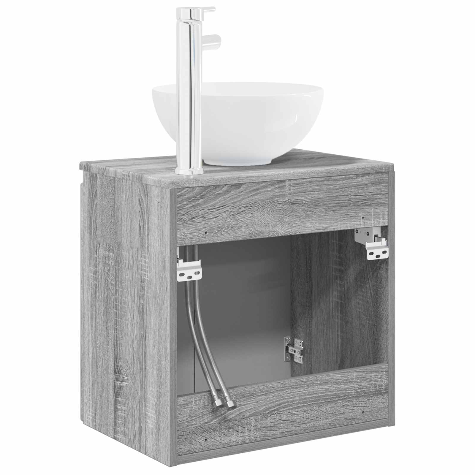 Mobile Lavabo da Parete Sonoma grigio 49,5 x 35 x 63 cm | homemem39