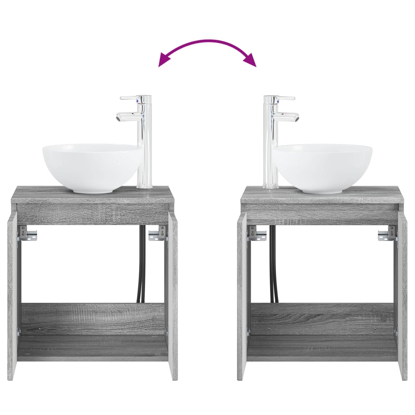 Mobile Lavabo da Parete Sonoma grigio 49,5 x 35 x 63 cm | homemem39