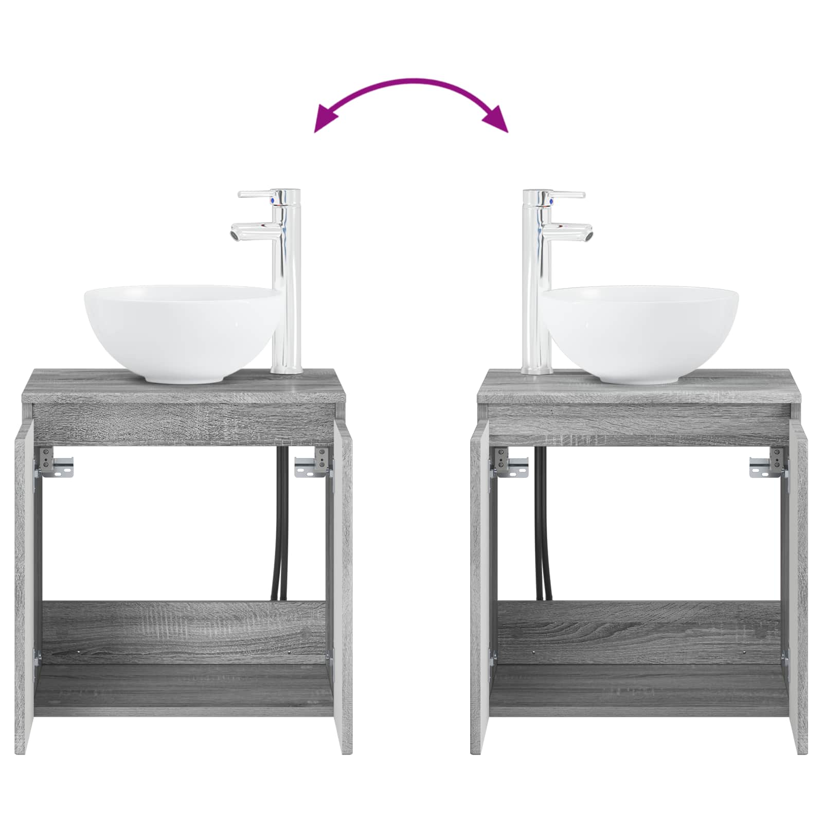 Mobile Lavabo da Parete Sonoma grigio 49,5 x 35 x 63 cm | homemem39