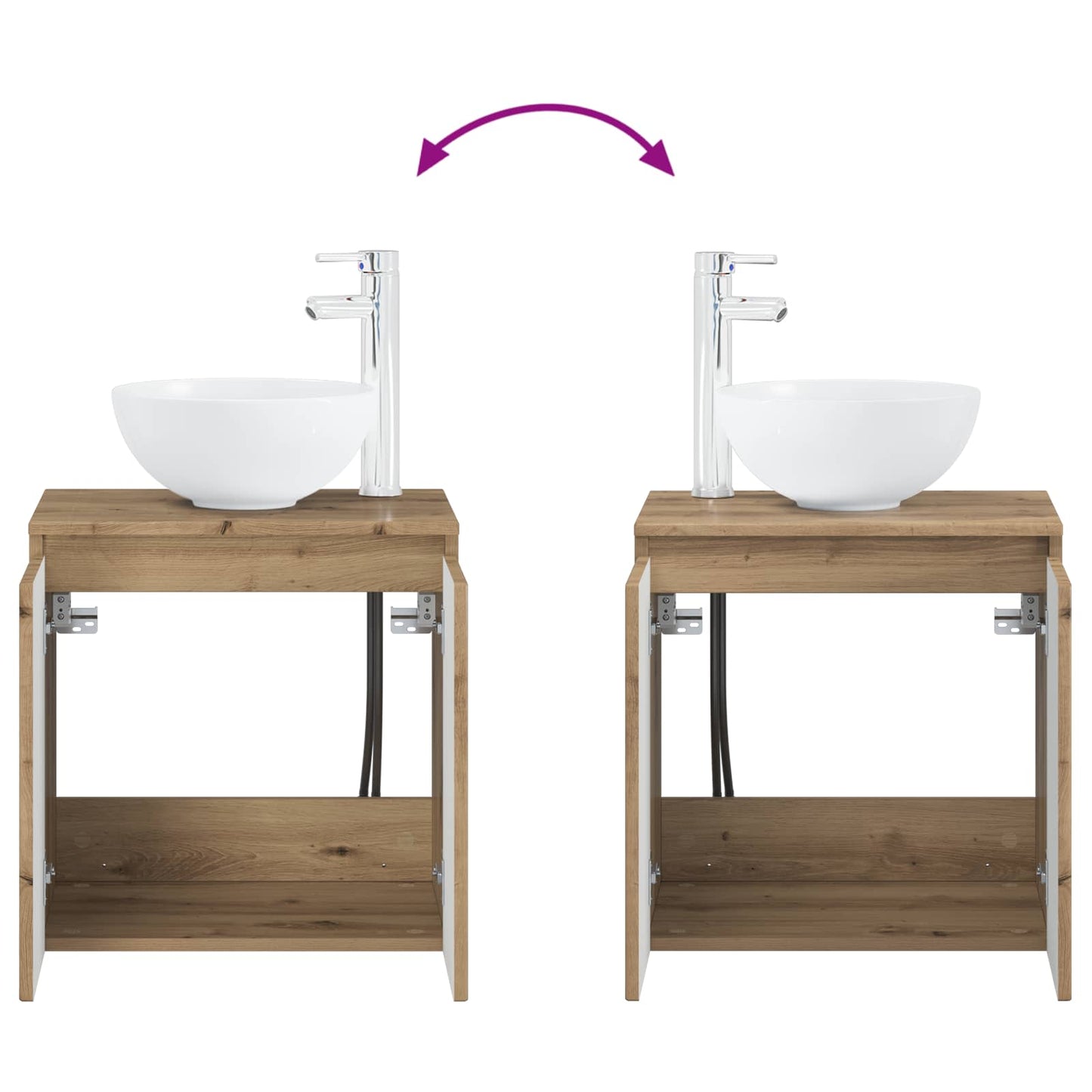 Mobile Lavabo da Parete Rovere Artigianale 49,5 x 35 x 63 cm | homemem39