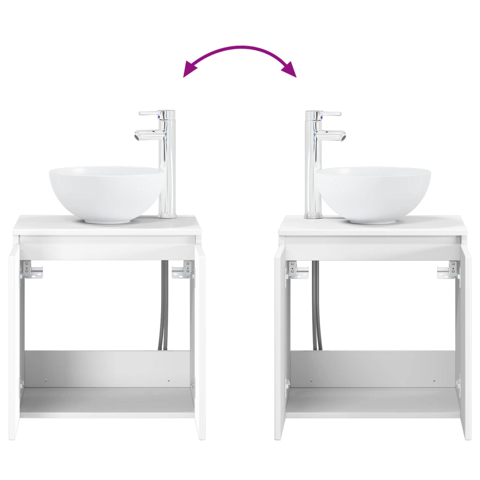 Mobile Lavabo da Parete Bianco 49,5 x 41 x 64,5 cm | homemem39