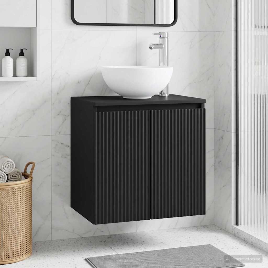 Mobile Lavabo da Parete Nero 49,5 x 41 x 64,5 cm | homemem39