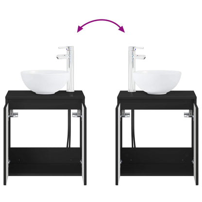 Mobile Lavabo da Parete Nero 49,5 x 41 x 64,5 cm | homemem39