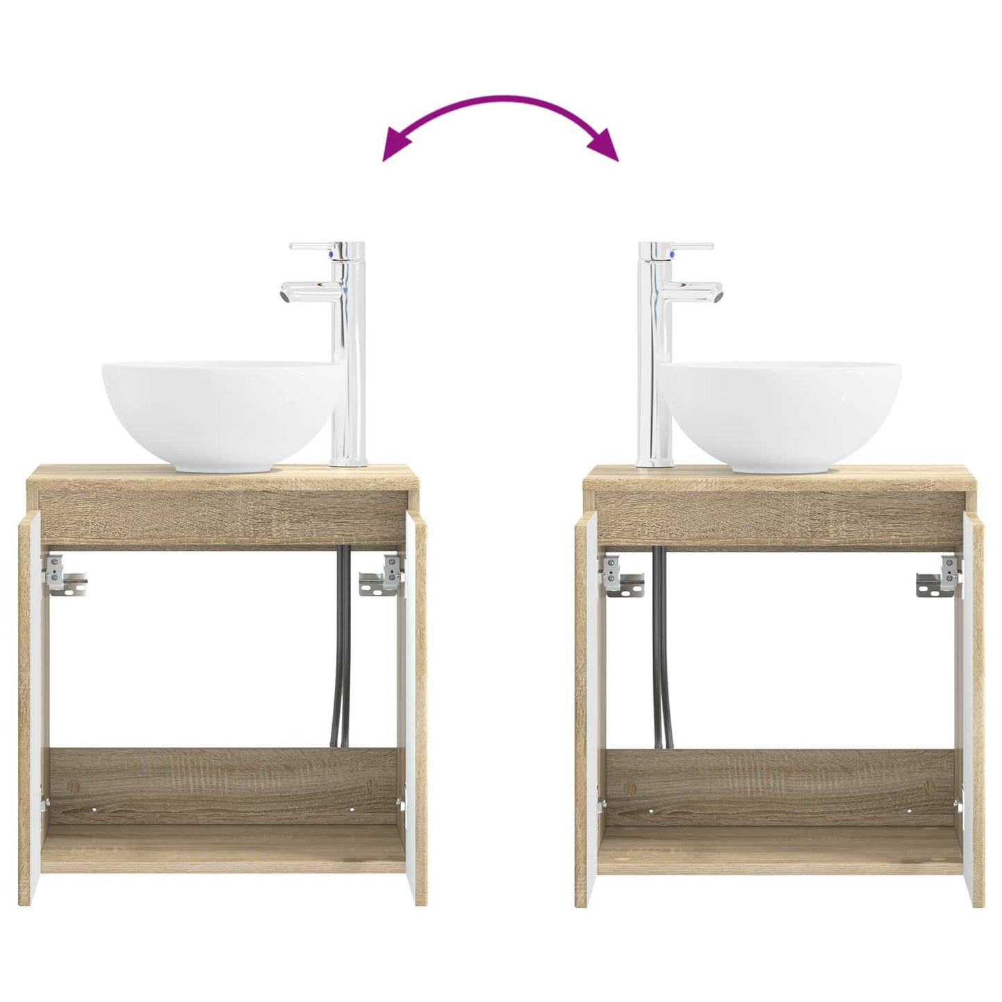 Mobile Lavabo da Parete Rovere Sonoma 49,5 x 41 x 64,5 cm | homemem39
