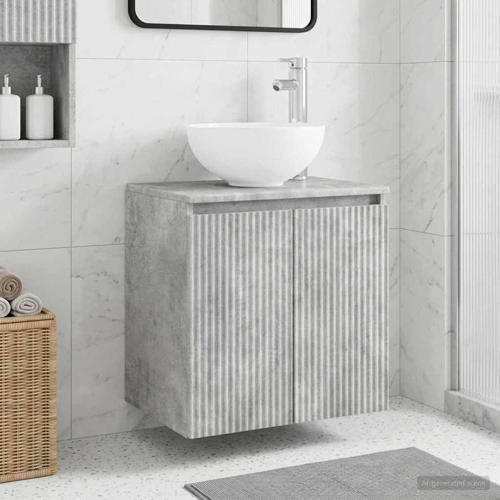 Mobile Lavabo da Parete Grigio Cemento 49,5 x 41 x 64,5 cm | homemem39
