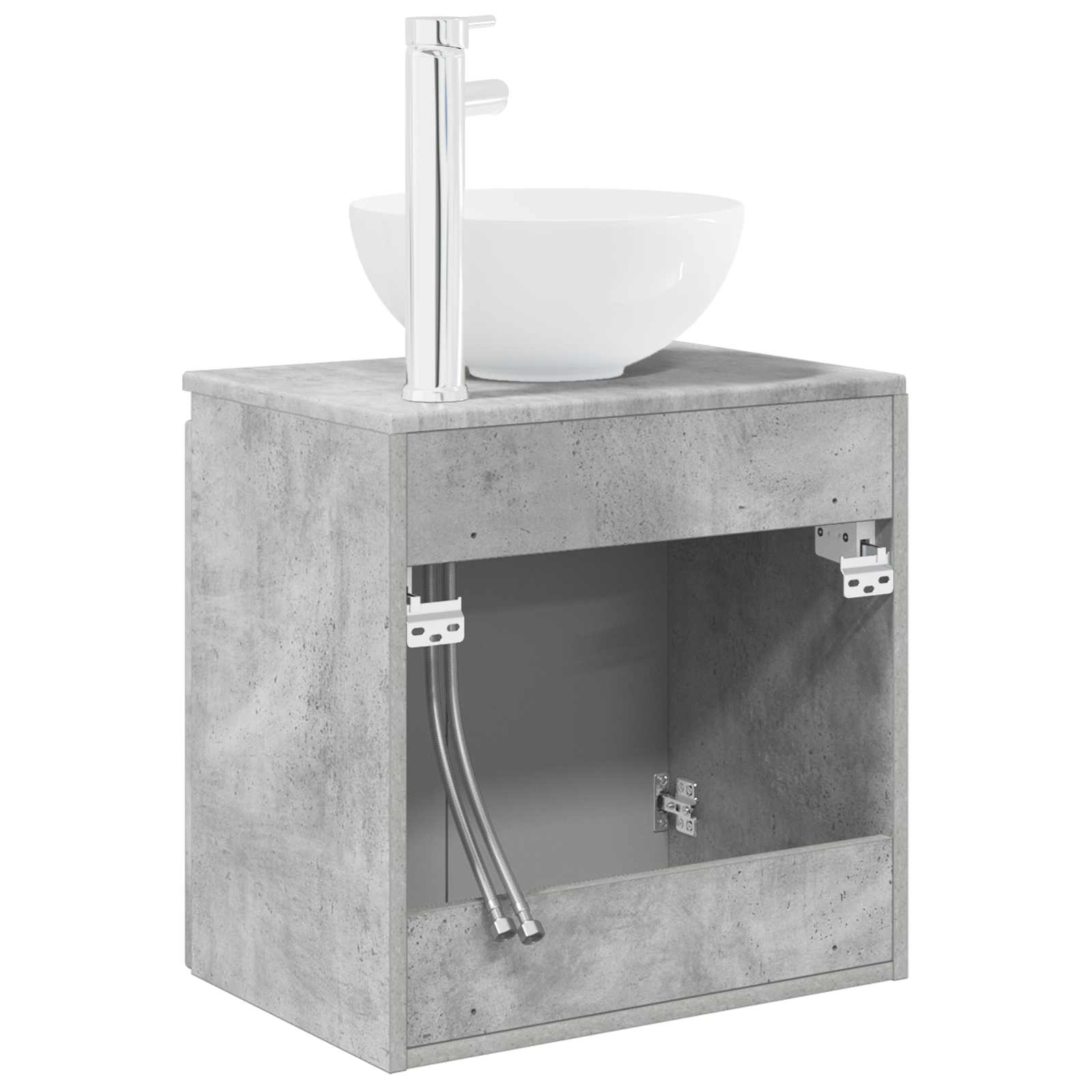 Mobile Lavabo da Parete Grigio Cemento 49,5 x 41 x 64,5 cm | homemem39