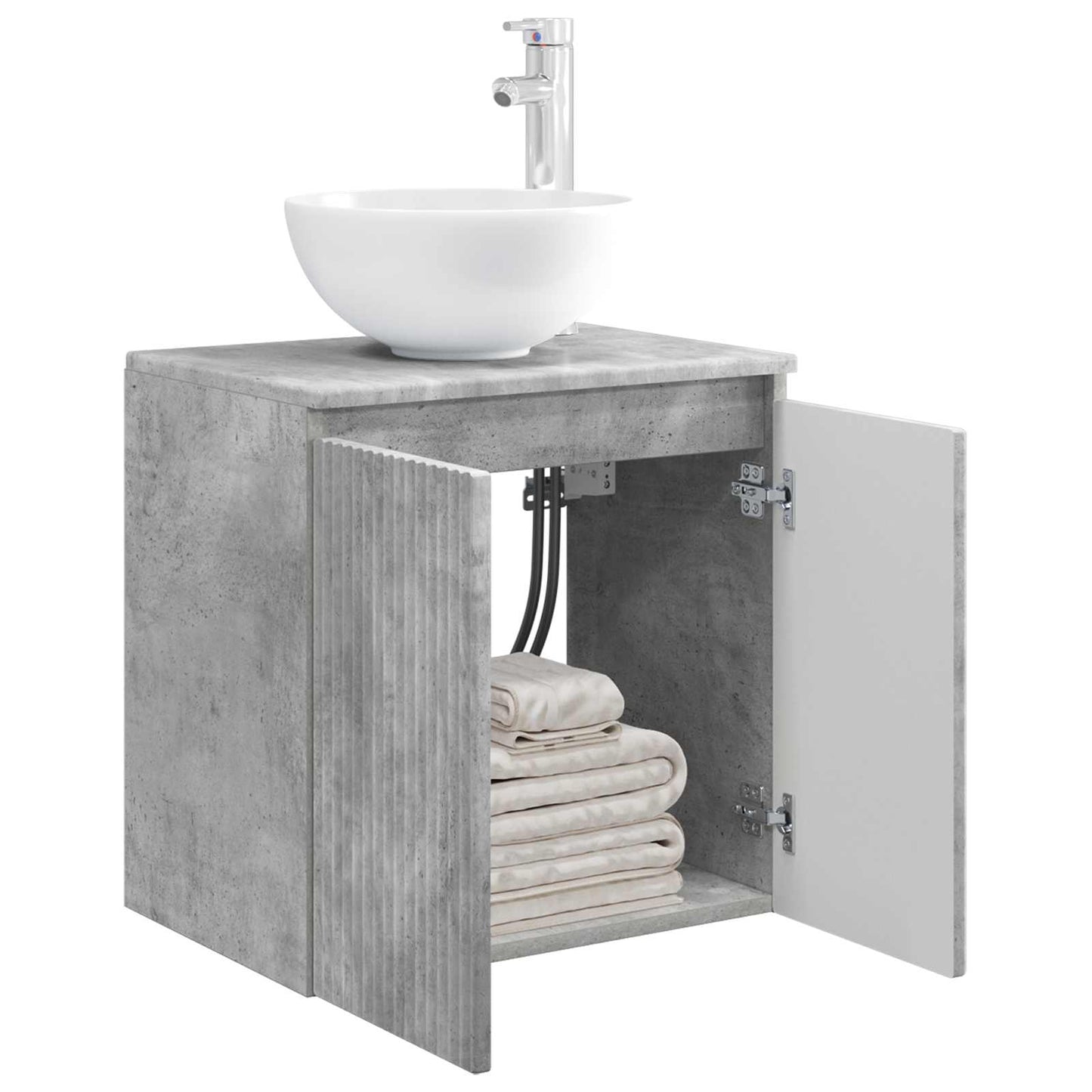 Mobile Lavabo da Parete Grigio Cemento 49,5 x 41 x 64,5 cm | homemem39