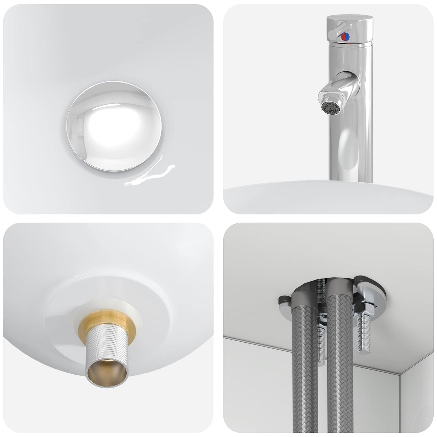 Mobile Lavabo da Parete Bianco Lucido 49,5 x 41 x 64,5 cm | homemem39
