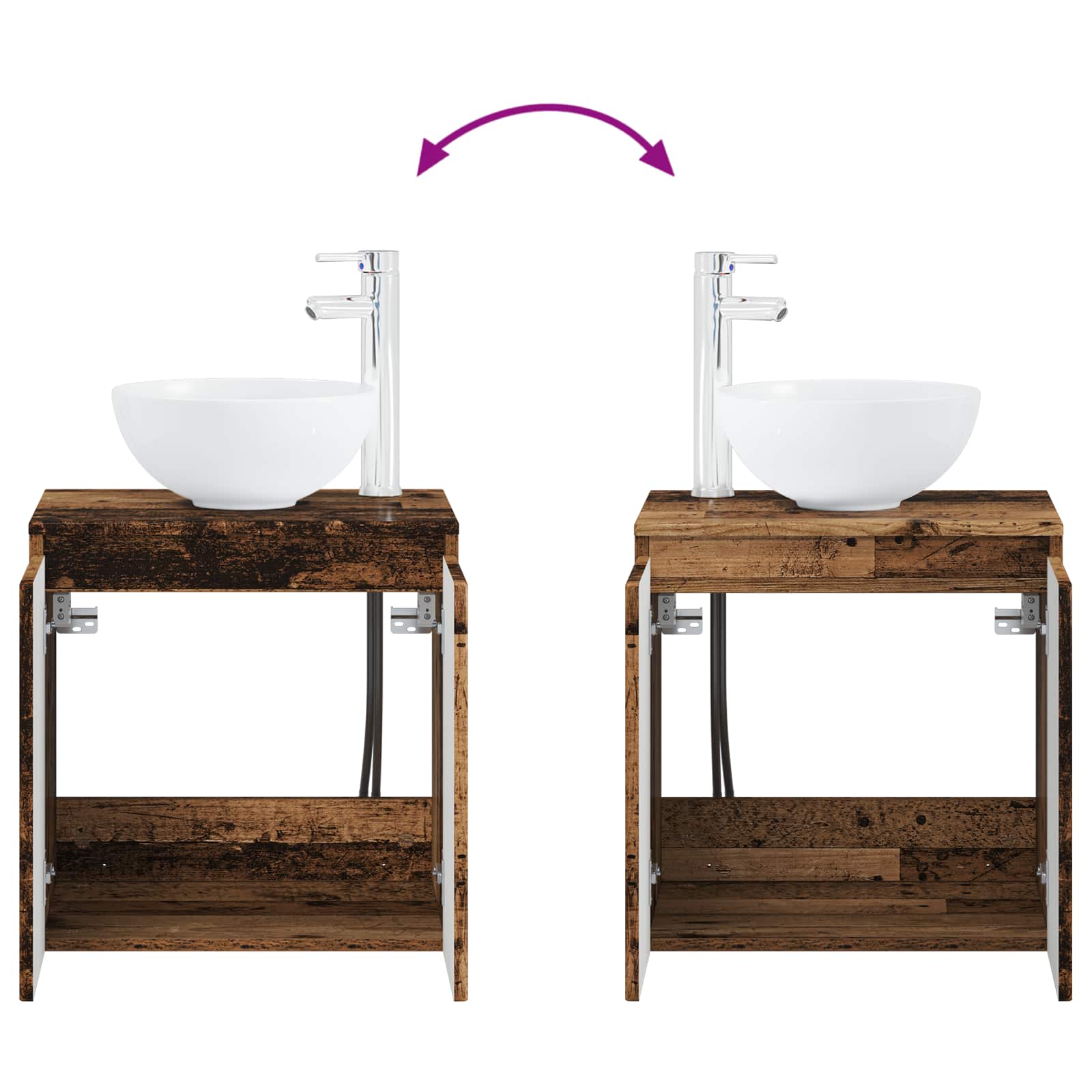 Mobile Lavabo da Parete Legno antico 49,5 x 41 x 64,5 cm | homemem39