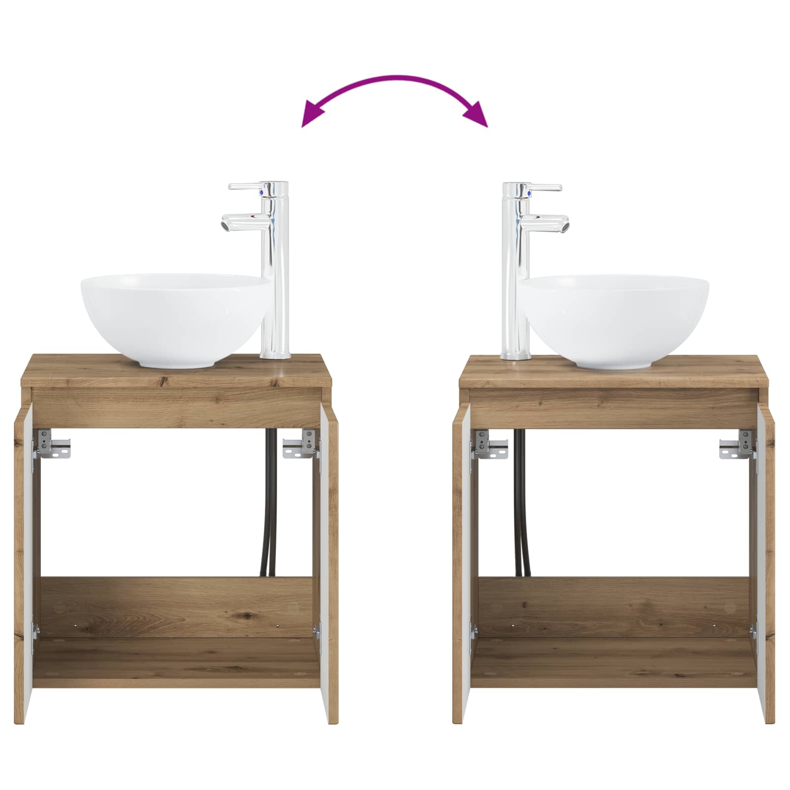 Mobile Lavabo da Parete Rovere Artigianale 49,5 x 41 x 64,5 cm | homemem39