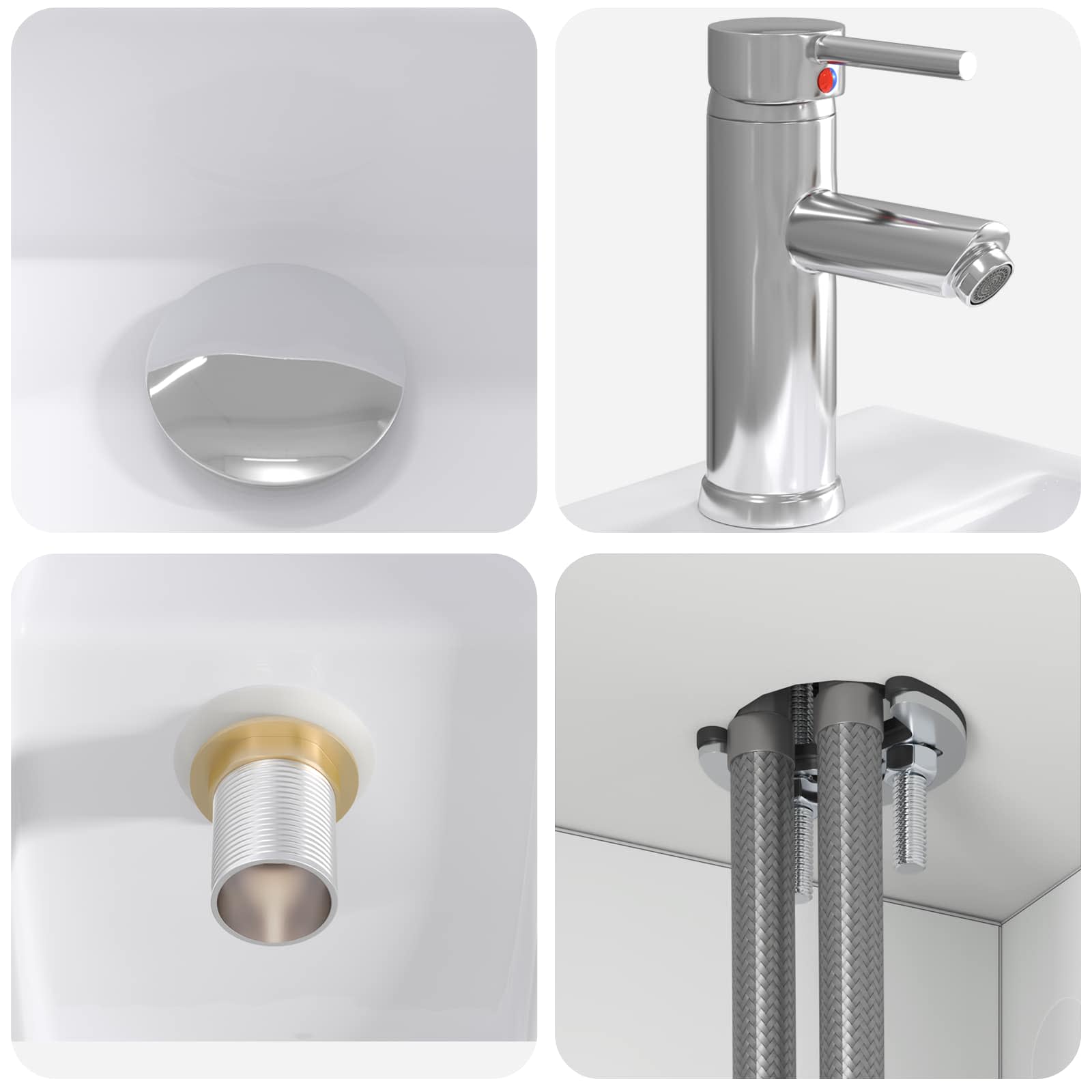 Mobile Lavabo da Parete Bianco 49,5 x 41 x 63 cm | homemem39