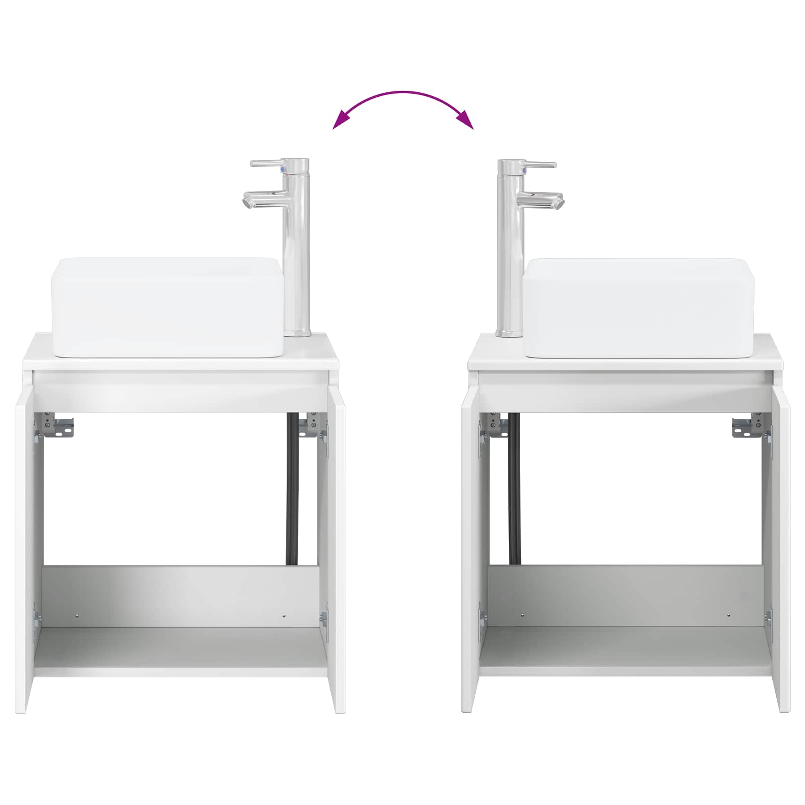 Mobile Lavabo da Parete Bianco 49,5 x 41 x 63 cm | homemem39