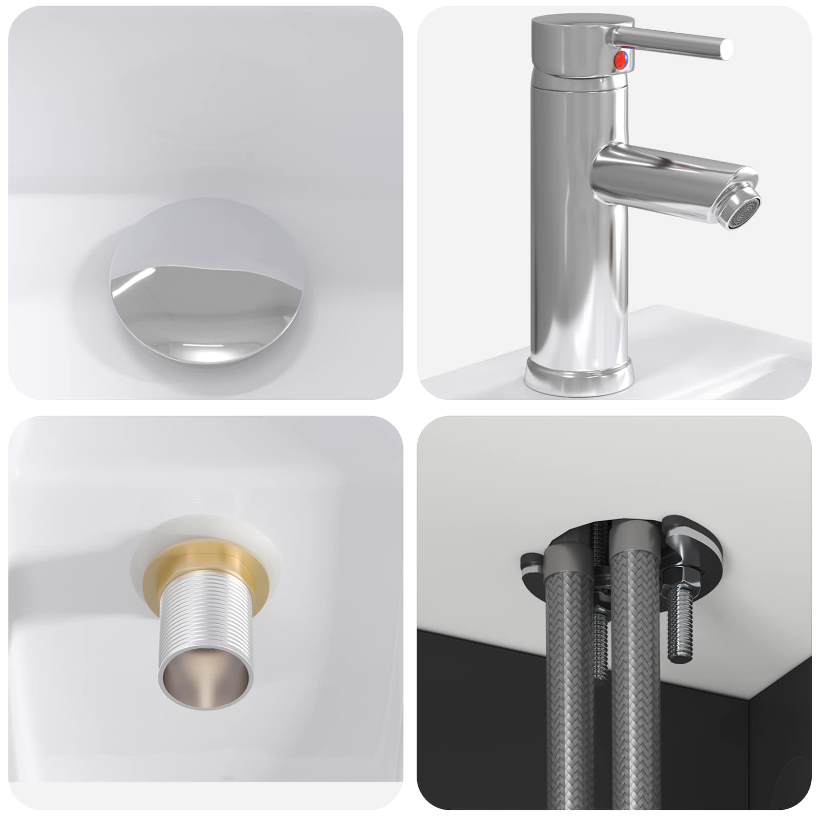 Mobile Lavabo da Parete Nero 49,5 x 41 x 63 cm | homemem39