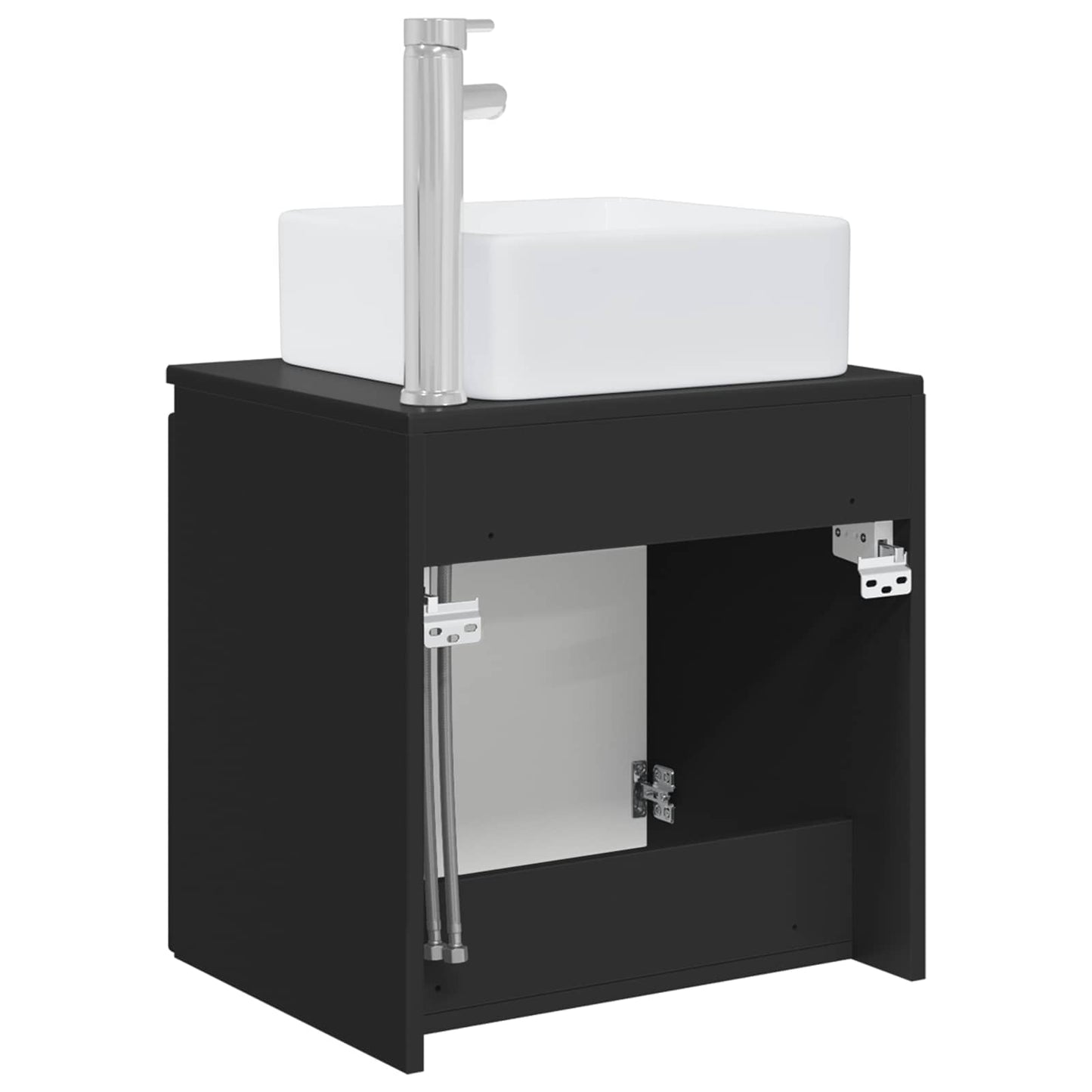 Mobile Lavabo da Parete Nero 49,5 x 41 x 63 cm | homemem39