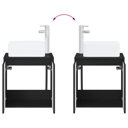 Mobile Lavabo da Parete Nero 49,5 x 41 x 63 cm | homemem39